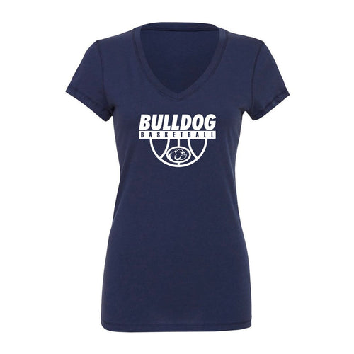 Bulldog Basketball Women's Cut V-Neck [Pre-Season Bulk Order]