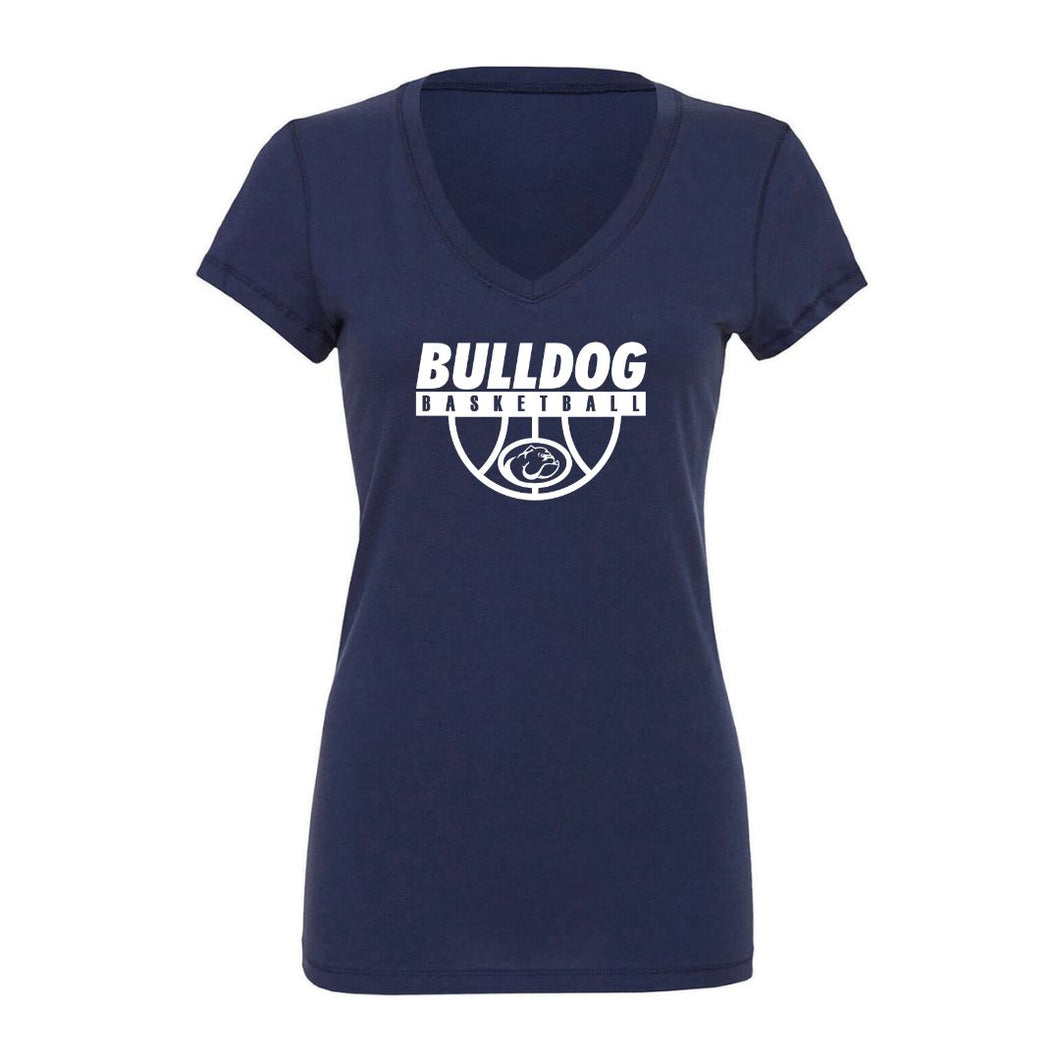 Bulldog Basketball Women's Cut V-Neck [Pre-Season Bulk Order]