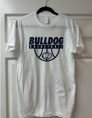 Bulldog Basketball White Soft Cotton Tee